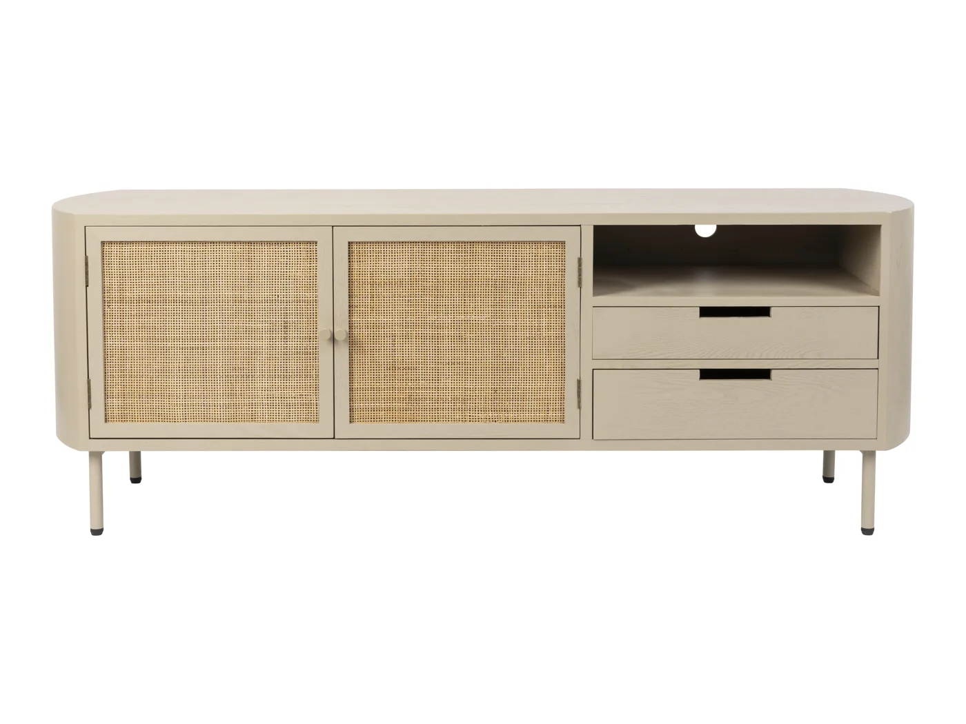 White Label Living Amaya låg skänk i beige med två lådor